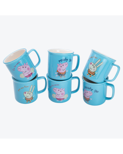 Набір із 6 чашок Peppa Pig, 150 мл, синій.