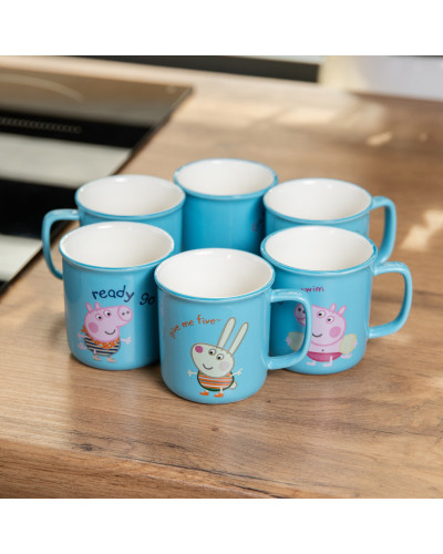 Набір із 6 чашок Peppa Pig, 150 мл, синій.