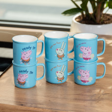 Набір із 6 чашок Peppa Pig, 150 мл, синій.