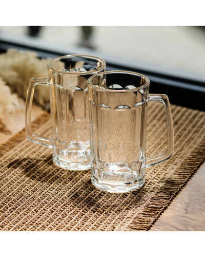 Набір кухлів для пива Beer Stein скляних 2 штуки по 530 мл HP-17-60