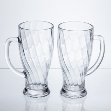 Набір кухлів для пива Glass Mug скляних 2 штуки по 420 мл HP-17-59