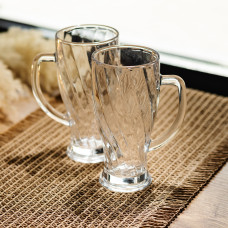 Набір кухлів для пива Glass Mug скляних 2 штуки по 420 мл HP-17-59