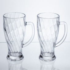 Набір кухлів для пива Glass Mug скляних 2 штуки по 420 мл HP-17-59