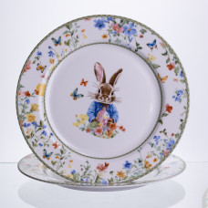 Набір обідніх тарілок пасхальних Garden Rabbits порцелянові 25 см HP-7323-5A