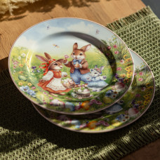 Набір обідніх тарілок Rabbit Family порцелянових  2штуки 25см  HP-7323-10
