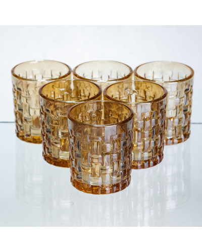 Набір чарок для міцних напоїв Shot glass 6 штук по 75 мл коричневий HP-17-37
