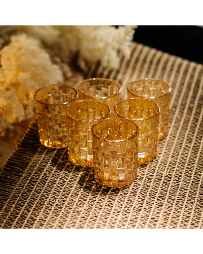 Набір чарок для міцних напоїв Shot glass 6 штук по 75 мл коричневий HP-17-37