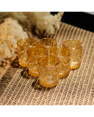 Набір чарок для віскі Shot glass 6 штук по 75 мл коричневий HP-17-39