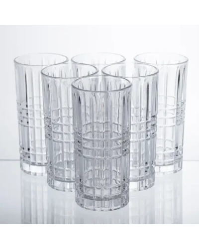 Набір склянок Geometric Glass 6 штук по 300 мл з рельєфним візерунком HP-17-3