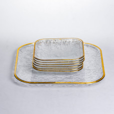 Набір тарілок Golden Prism 7 предметів із золотою оконтовкою Yiwu HP-34-84