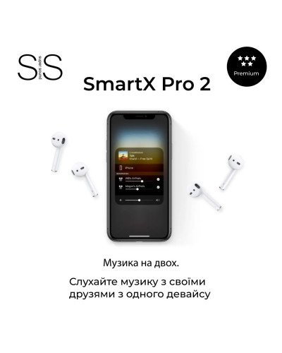 Навушники бездротові SmartX Pro 2 Premium Bluetooth преміум якість блютуз навушники ААА+