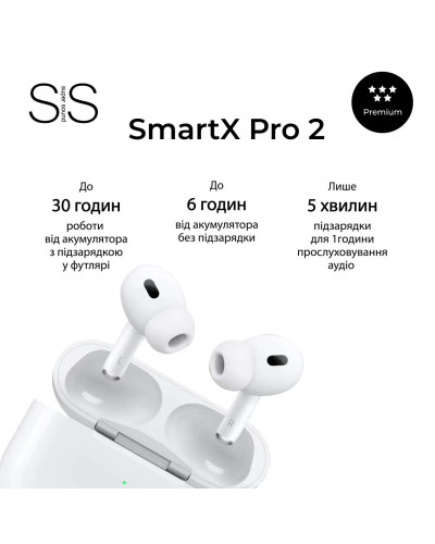 Навушники бездротові SmartX Pro 2 Premium Bluetooth преміум якість блютуз навушники ААА+