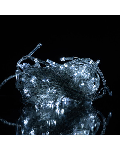Новорічна гірлянда кімнатна нитка 10 м 120 LED білий провід Білий W120LED10MWW