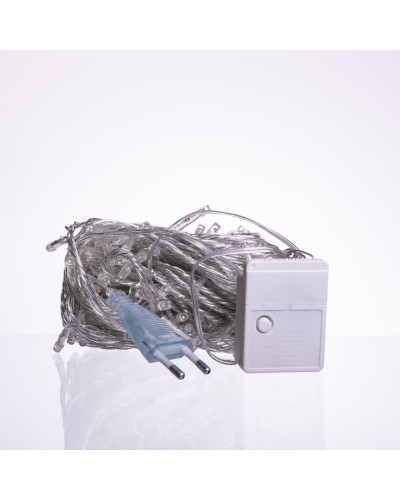 Новорічна гірлянда кімнатна нитка 10 м 120 LED білий провід Білий W120LED10MWW