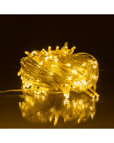 Новорічна гірлянда кімнатна нитка 10 м 120 LED кімнатна гірлянда білий провід Жовте світло W120LED10MWY