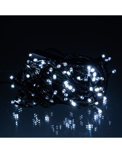 Новорічна гірлянда кімнатна нитка 10 м 120 LED чорний провід Білий W120LED10MBW