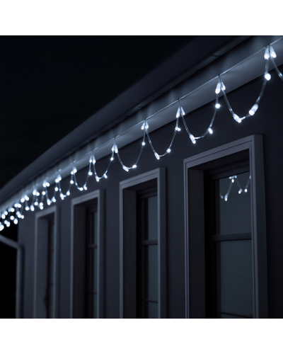 Новорічна гірлянда кімнатна нитка 18 м 180 LED білий провід Білий W180LED18MWW