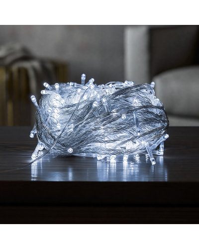 Новорічна гірлянда кімнатна нитка 18 м 180 LED білий провід Білий W180LED18MWW