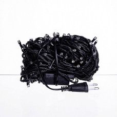 Новорічна гірлянда кімнатна нитка 18 м 180 LED кімнатна гірлянда чорний провід Біле світло W180LED18MBW