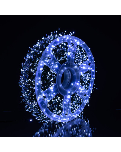 Новорічна гірлянда кімнатна роса Хвойна лапа 50 м 1500 LED зелений провід Біле сяйво D1500L50MGW