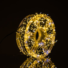 Новорічна гірлянда кімнатна роса Хвойна лапа 50 м 1500 LED зелений провід Жовте сяйво D1500L50MGY