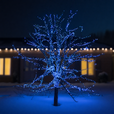 Новорічна гірлянда вулична 100 м 1000 LED із сонячною батареєю 8 режимів роботи чорний провід Синій SB1000L100MBBL