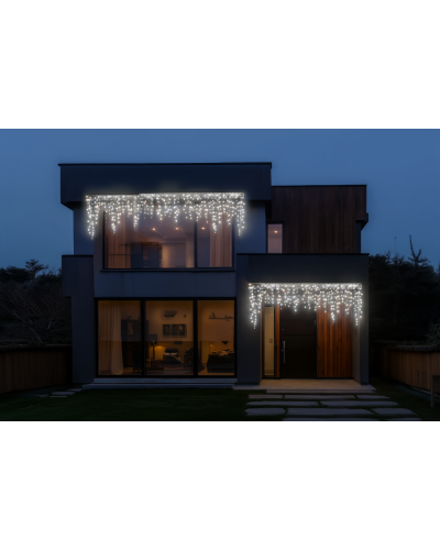 Новорічна гірлянда вулична Бахрома 36 м 600 LED чорний провід Білий 36МBW