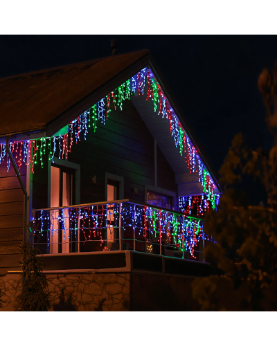 Новорічна гірлянда вулична Бахрома 36 м 600 LED чорний провід Мультиколор 36МBML
