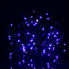 Новорічна гірлянда вулична Бахрома 6 м 105 LED чорний провід Синій 6МBBL