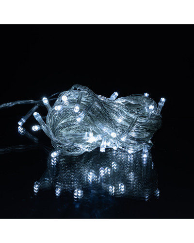 Новорічна кімнатна гірлянда нитка 6 м 50 LED білий провід Білий W50LED6MWW