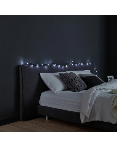 Новорічна кімнатна гірлянда нитка 6 м 50 LED чорний провід Білий W50LED6MBW