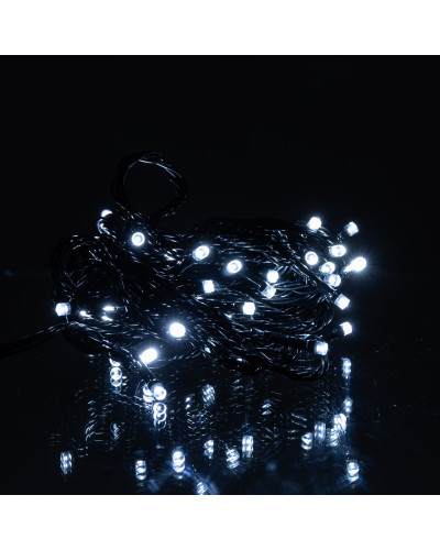 Новорічна кімнатна гірлянда нитка 6 м 50 LED чорний провід Білий W50LED6MBW
