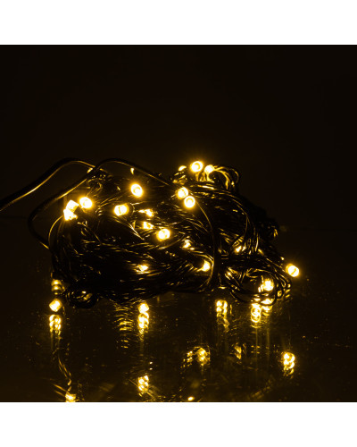 Новорічна кімнатна гірлянда нитка 6 м 50 LED чорний провід Жовтий W50LED6MBY