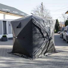 Намет зимовий утеплений "Куб" (3-місний 210х210х210), Зимовий намет для рибалки туризму кемпінгу та подорожей Чорний LU-BD18B