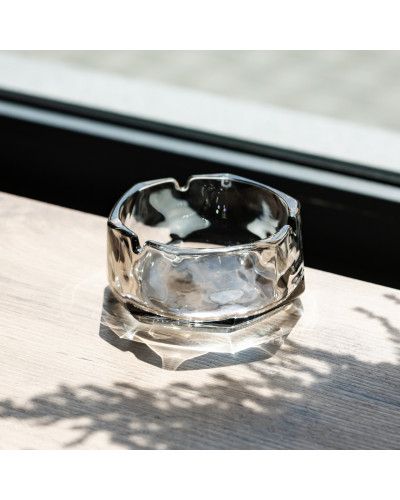 Попільничка скляна Diamond Faceted 12 см, сірий Yiwu HP-34-79