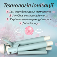 VGR Triple wave curling iron temperature regulator ceramic, triple curling iron для curly hair