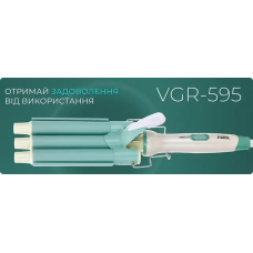 VGR Triple wave curling iron temperature regulator ceramic, triple curling iron для curly hair