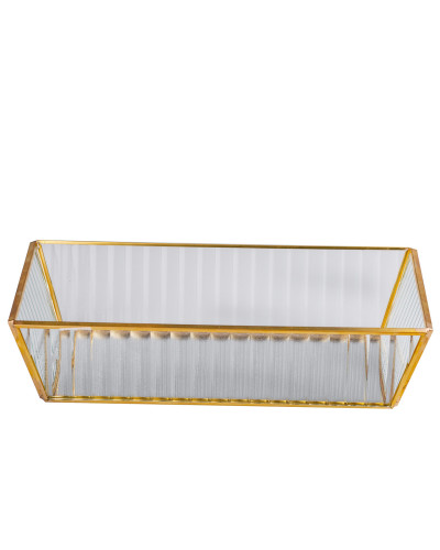 Піднос декоративний прямокутний золотий для сервірування 25х16,5 см
