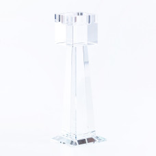 Скляний підсвічник 20.5 (см) геометричний високий квадратний на 1 свічку