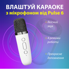 Портативна колонка bluetooth бездротова Pulse 6 з мікрофоном 10 Вт водонепроникна з акумулятором Білий