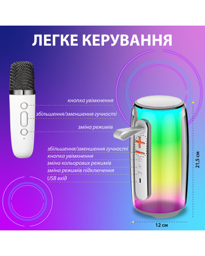 Портативна колонка bluetooth бездротова Pulse 6 з мікрофоном 10 Вт водонепроникна з акумулятором Білий