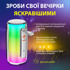 Портативна колонка bluetooth бездротова Pulse 6 з мікрофоном 10 Вт водонепроникна з акумулятором Білий