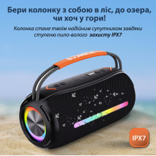 Портативна колонка Bluetooth бездротова з підсвічуванням акумулятор USB 2400 mah AUX BOOMBOX 360