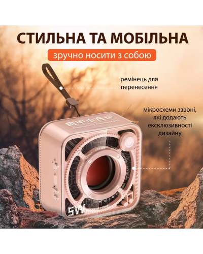Портативна міні-колонка Bluetooth 5 Вт акумуляторна/TF-картка Рожевий Портативна міні-колонка Bluetooth 5 Вт акумуляторна/TF-картка Рожевий