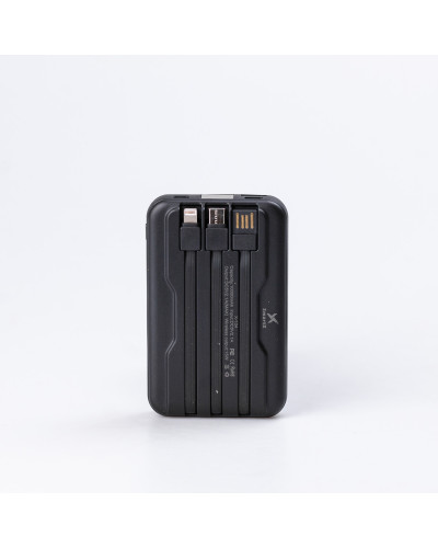 Повербанк 10000 mАh бездротова зарядка USB Туре-С/Lightning 4 вбудовані кабелі