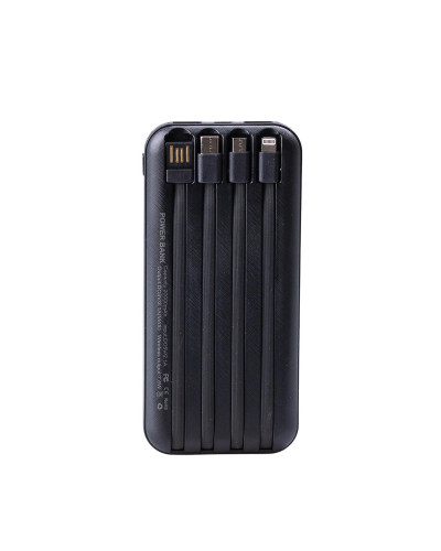 Повербанк 20000 mah бездротова зарядка powerbank 4 вбудованих кабелі USB / Micro / Type-C / Lightning
