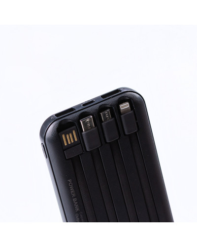 Повербанк 20000 mah бездротова зарядка powerbank 4 вбудованих кабелі USB / Micro / Type-C / Lightning