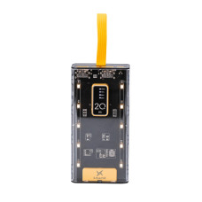 Повербанк 20000 mah powerbank USB/Micro-USB/Type-C/Lightning зовнішній акумулятор 4 вбудовані кабелі