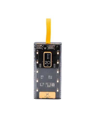 Повербанк 20000 mah powerbank USB/Micro-USB/Type-C/Lightning зовнішній акумулятор 4 вбудовані кабелі