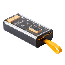 Повербанк 20000 mah powerbank USB/Micro-USB/Type-C/Lightning зовнішній акумулятор 4 вбудовані кабелі